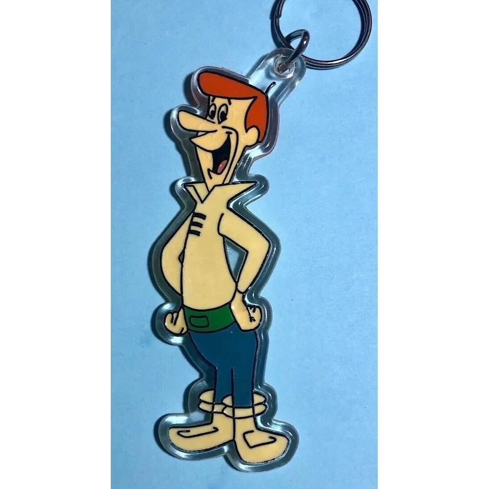 Vintage ©1990 Hanna-Barbera GEORGE JETSON KEYCHAIN Animated CARTOON Dad